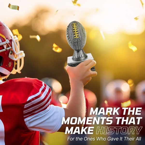 Flexzion Fantasy Football Trophy - 7 Inch Silver Premier League Trophy Inspired Recognition Award with Champion Shield - Celebrate Victory & Inspire Excellence on the Gridiron - Image 8