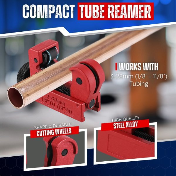Flexzion Copper Pipe Cutter Tool 1/4" to 2" with Mini Tube Cutter 1/8" to 7/8" - Easy to Use Tubing Cutter Set for Copper, PVC, Aluminum, Brass, Stainless Steel Pipes, & DIY Home Repairs - Image 6