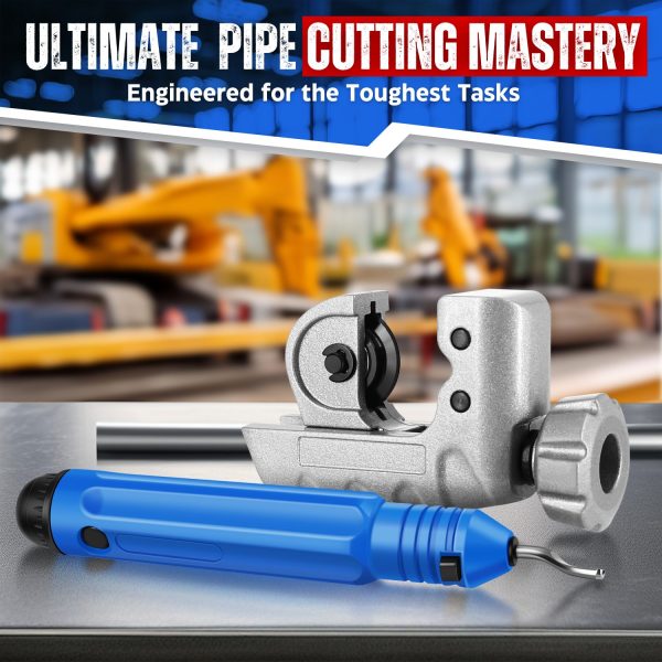 Flexzion Copper Pipe Cutter Tool 3/16" to 1-1/8" (4-28mm) -  Mini Tube Cutter with Deburring Tool for Copper, Brass, Aluminum, Stainless Steel – Mini Copper Cutter for Tight Spaces & Close Quarters - Image 2