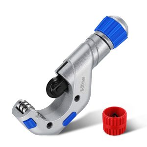 Flexzion Copper Pipe Cutter Tool (3/16" to 2" / 5–50mm) with Deburring Tool for Copper, Aluminum, Stainless Steel, PVC & More