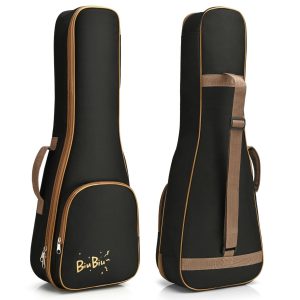 Flexzion Ukulele Case Bag - Ukulele 27 Inch Tenor Backpack Soft Case -  Waterproof Uke Gig Bag with Carrying Handle, Pocket & Adjustable Shoulder Strap, Black